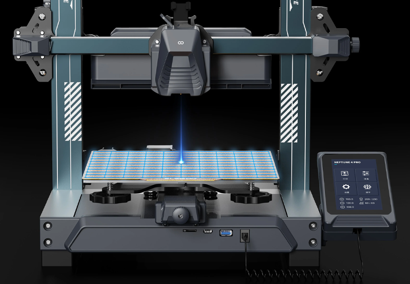 The Neptune 4 Pro 3D printer's 121-point automatic bed leveling